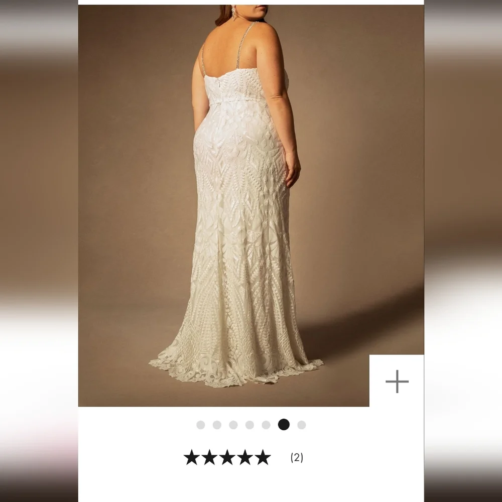Eloquii Cream Lace Wedding Dress - Picture 6 of 7